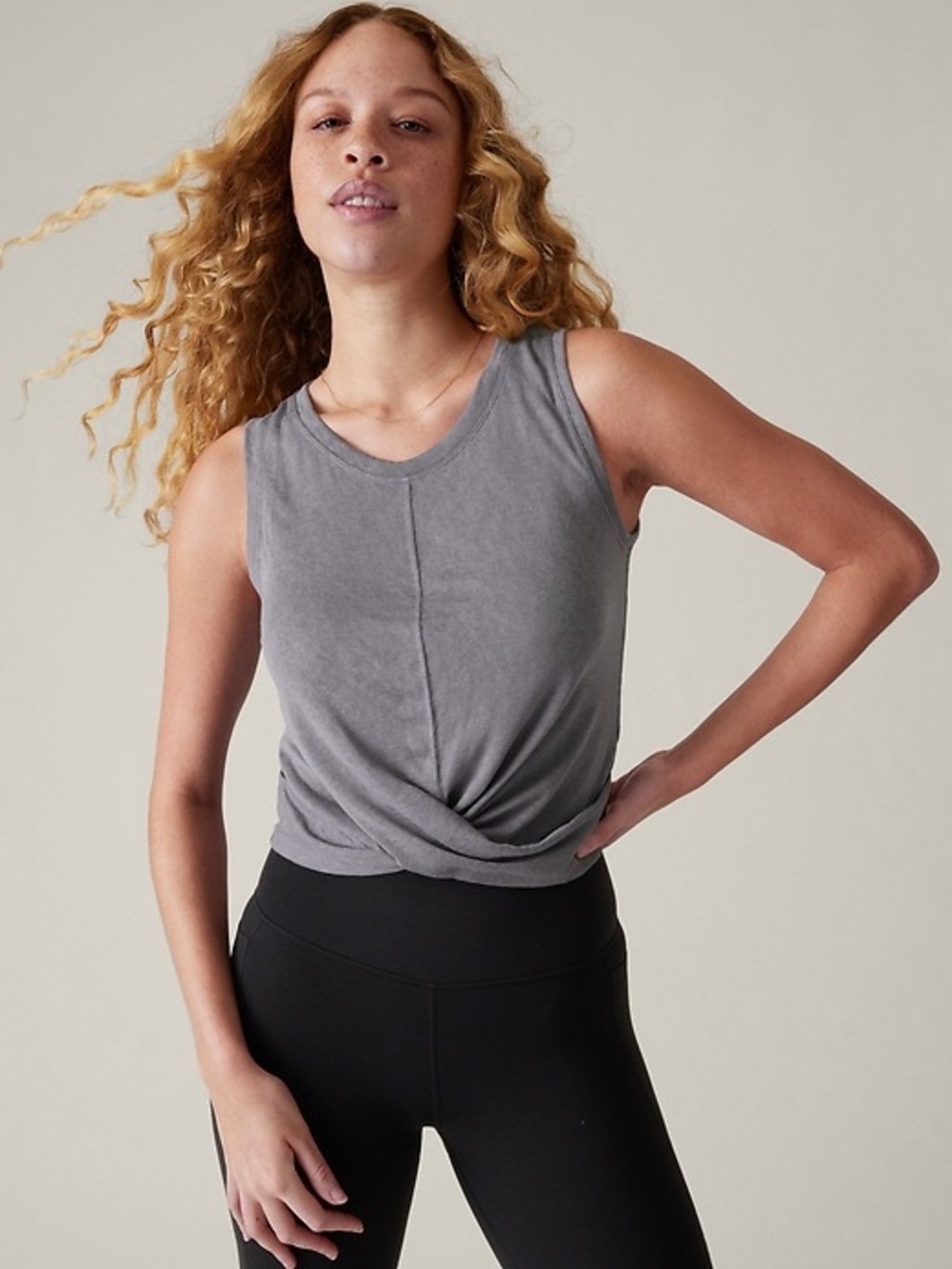 328. Athleta Breezy Top Women’s Lightweight Sleeveless Tank Top — Gray Size XS